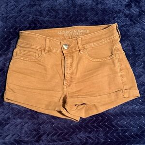 American Eagle Women's Mustard Yellow High Waisted Shorts